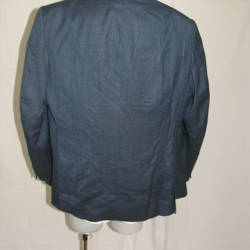 Dege & Skinner Savile Row Bespoke Blue Herringbon… - image 7